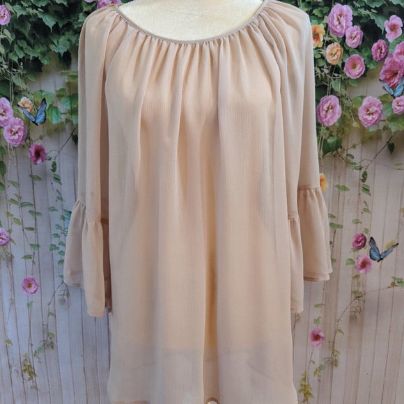 Ecote Tops - Ruffled Bell Sleeves Tunic Size Large